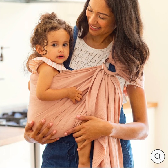 Moby wrap Ring Sling Double Gauze - Rose - Picture 3 of 9